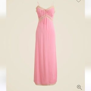 NWT J.Crew Women's Pintuck lace-trim slip dress in crepe de chine Sz 8 $228